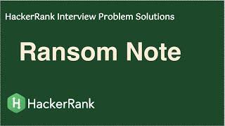HackerRank - Ransom Note