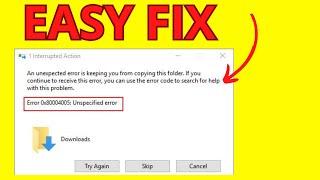 How To Fix Error 0x80004005