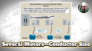 ️Several Motors—Conductor Size ( 3-phase, 230 Volts,  15 HP + 7.5 HP )️