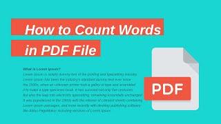 How to Count Words in PDF File