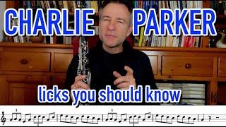 Charlie Parker licks to check out for jazz clarinet!