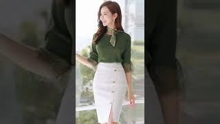 Korean Formal Short Dresses For Outfits #viral #fashion #korean #office #formal #shortdress