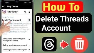 How To Permanently Delete Thread Account (New Update 2023)||| Delete Threads Account