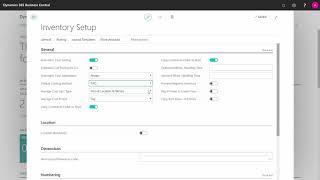 The Inventory Setup - Microsoft Dynamics 365 Business Central