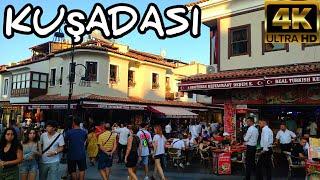 KUŞADASI CITY CENTER WALKING TOUR | 16 August 2022 | 4k UHD 60fps | Wanderlust Feet Vlog