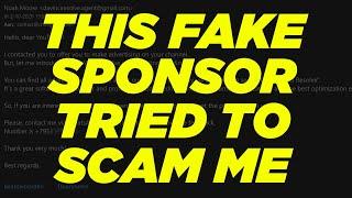 Look out for Fake Sponsor Scams targeting Youtubers!