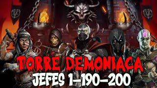 TORRE DEMONIACA NORMAL JEFES 1-190-200 PELEA CON LOS BOSS 200/MORTAL KOMBAT MOBILE