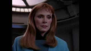 Dr. Crusher Trying to Save Doctor Jo'Bril's Life