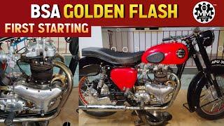 VINTAGE BSA GOLDEN FLASH FIRST KICK START FIRING