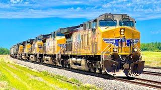 Awesome Military Trains, SD70M Local, Great Lashups & More on the UP N. Transcon!!!