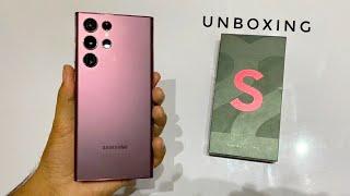 Samsung Galaxy S22 Ultra New Burgundy Unboxing | TheMsTech