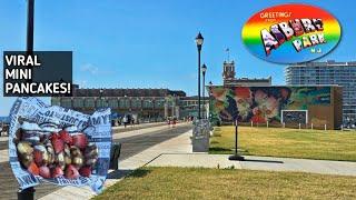 Asbury Park beach boardwalk walkthrough 2024!  Viral Mini Pancakes at Buttermee Pancakes!