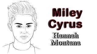 How to Draw Miley Cyrus Drawing | Easy Hannah Montana Sketch Fan Art