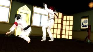 [MMD x YanSim] Martial Arts Club - Budo Masuta VS Namainika Onnanoko [Practice]