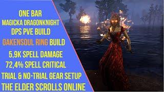 ESO One Bar Magicka Dragonknight DPS PVE Build - High Isle - Oakensoul Ring Build