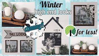 STUNNING WINTER HIGH END LOOKS FOR LESS!!~Dollar Tree Winter Decor Ideas~Ski Lodge DIYS