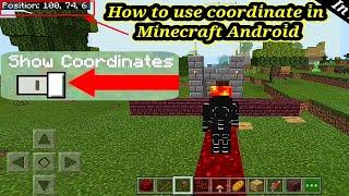 How to use coordinate in Minecraft Android Use Coordinates Option in MINECRAFT |in Hindi|Coordinate