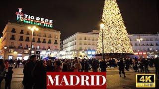 Madrid  | Vive la magia de las luces navideñas en 4K 60 fps HDR | Recorrido a pie por España