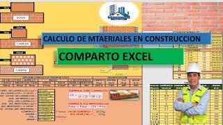 Excel para calculo de materiales en construcion (ladrillo/mortero/cemento