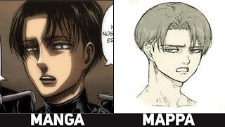 Manga vs Mappa Character Drawings Comparison - Attack on Titan Season 4