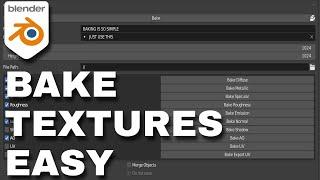 BAKE Texture in BLENDER with just a few clicks - EASY BAKE ADDON