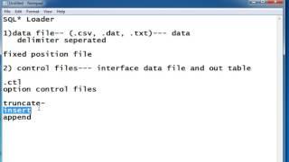 SQL  SQL  Loader Part 1