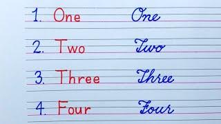 Numbers 1 to 10 - Learn to write 1 to 10 in Cursive Handwriting