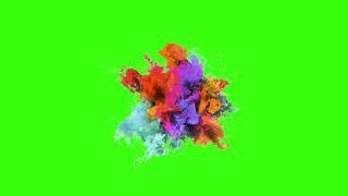 Green screen Colorful explosion, paints, colored smoke, fluid art Animation Footage Download | №172