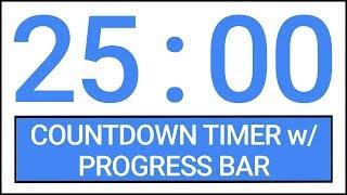 25 min Countdown Timer w/ Progress Bar #Timer #Countdown