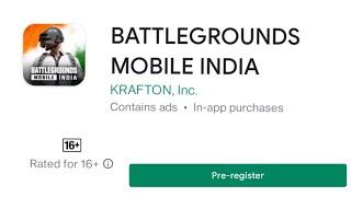 PUBG MOBILE Available on Google Play Store | Battlegrounds Mobile India Pre Register for Android