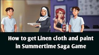 how to get Linen cloth and paint for Miss Ross in summertime saga || Summertime saga game play