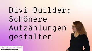 Mit Divi Builder schönere Listen gestalten