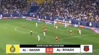 AL- NASSR VS AL- RIYADH 5-0 Ronaldo Hattrick|ROSHN SAUDI PRO LEAGUE 2024|HIGHLIGHT &All GOAL"Siiuuu