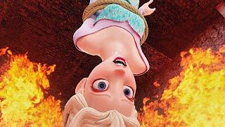 Elsa Frozen - Burns In The Fire Trap!