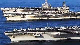 Wow! SUPER POWERFUL Three-Carrier Strike Group—An UNPRECEDENTED SHOW Of US Naval Force!