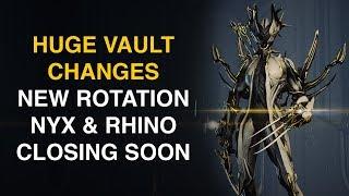 Prime Vault Changes, New Rotation & Vault Ending Earlier (Warframe)