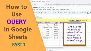 Google Sheets | QUERY | Function | Example | Spreadsheet | Tutorial | Select Clause | Extract Data