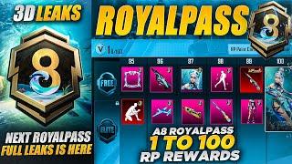 A8 Royal Pass 1 To 100 RP 3D Leaks Is Here |Free Upgradable Gun & Vehicle Skin |PUBGM