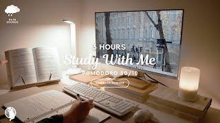 3-HOUR STUDY WITH ME Gentle Rain ️ Late Night | No Music | Pomodoro 50/10