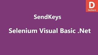 Selenium Visual Basic .Net Sendkeys