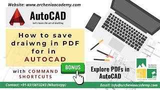 How to Save AutoCAD Drawing in the form of PDF   AutoCAD 2021