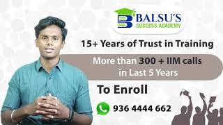 Start Your CAT & Other MBA Entrance Exam Preparation with Balsu's Success Academy