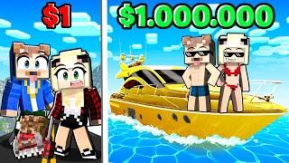 WIR MACHEN 1$ URLAUB VS. 1000000$ URLAUB IN MINECRAFT!