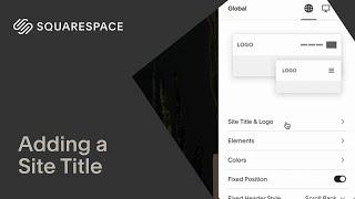 Adding a Site Title | Squarespace 7.1 Tutorial