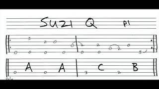 Suzie Q CCR Simple Riff Chords and Tab Chord Chart NO AUDIO