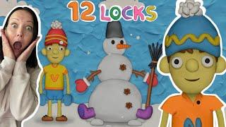 Do You Want to Build a Snowman? | Vlad and Niki 12 Locks Gameplay with Ima and Jessy