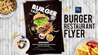 How to Design Burger Restaurant Flyer - Restaurant menu Card in Photoshop
