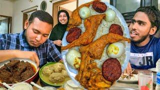 Eating Lunch(Rice & Chicken Curry, Egg Korma, Daal) With Friends at Prokrity's Home