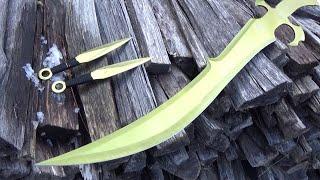 Scimitar Machete (Snake Eye Ninja Sword) And Throwing Bad Kunai Knives - $30