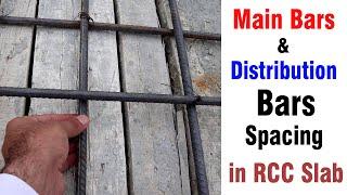 Main Bars and Distribution bars in RCC Slab Practically  - Civil Construction Site video